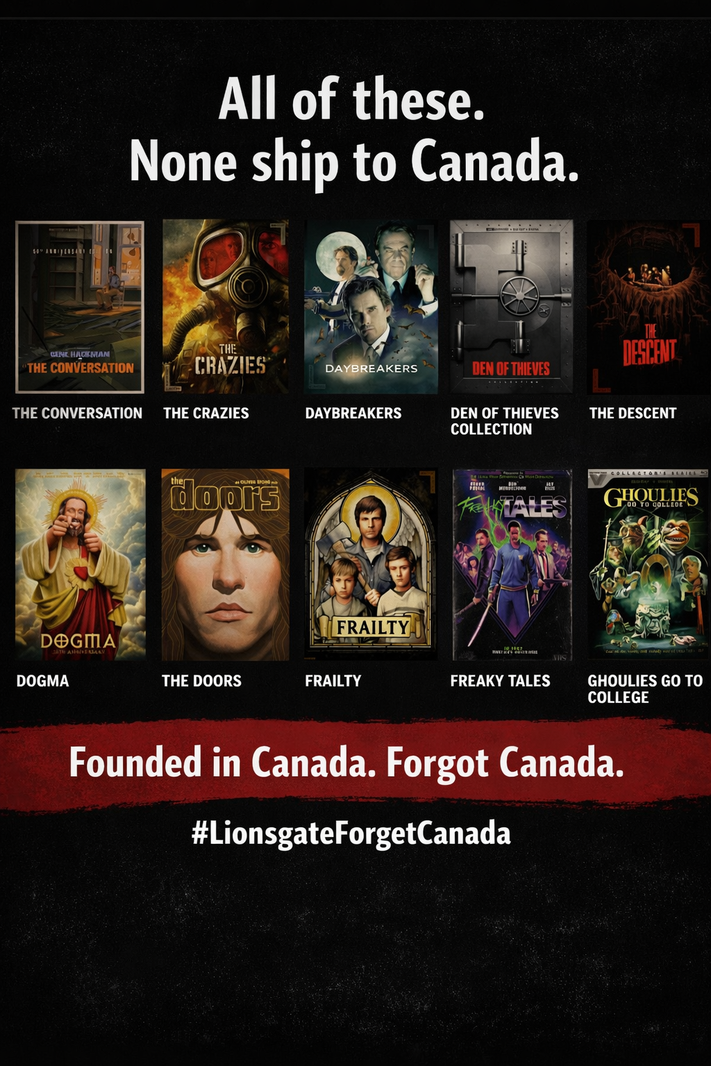 Lionsgate Was Founded in Canada. Their Steelbook Store Doesn’t Ship Here.