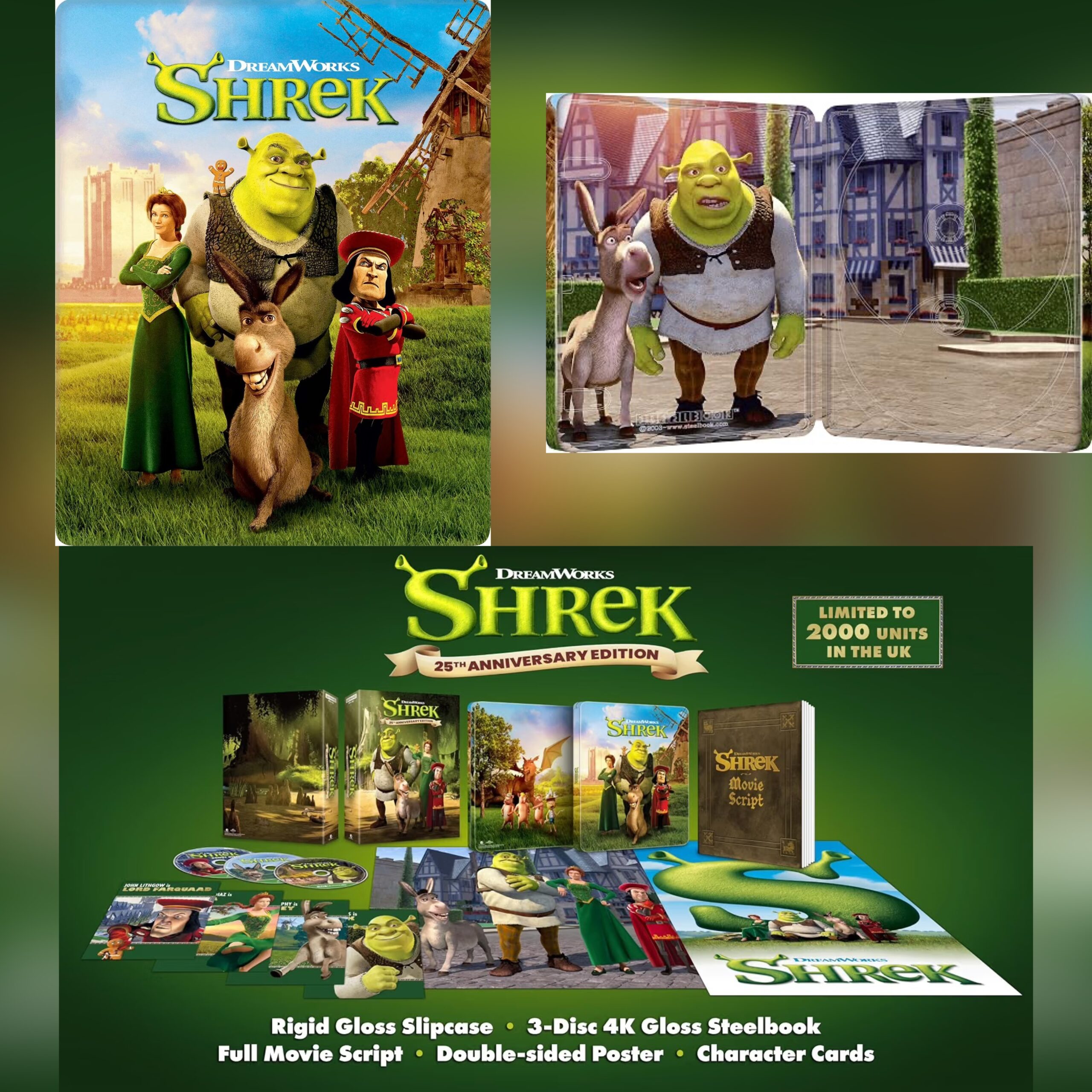 🇬🇧 Pre-Order Alert: Shrek 4K 25th Anniversary — Two SteelBook Editions