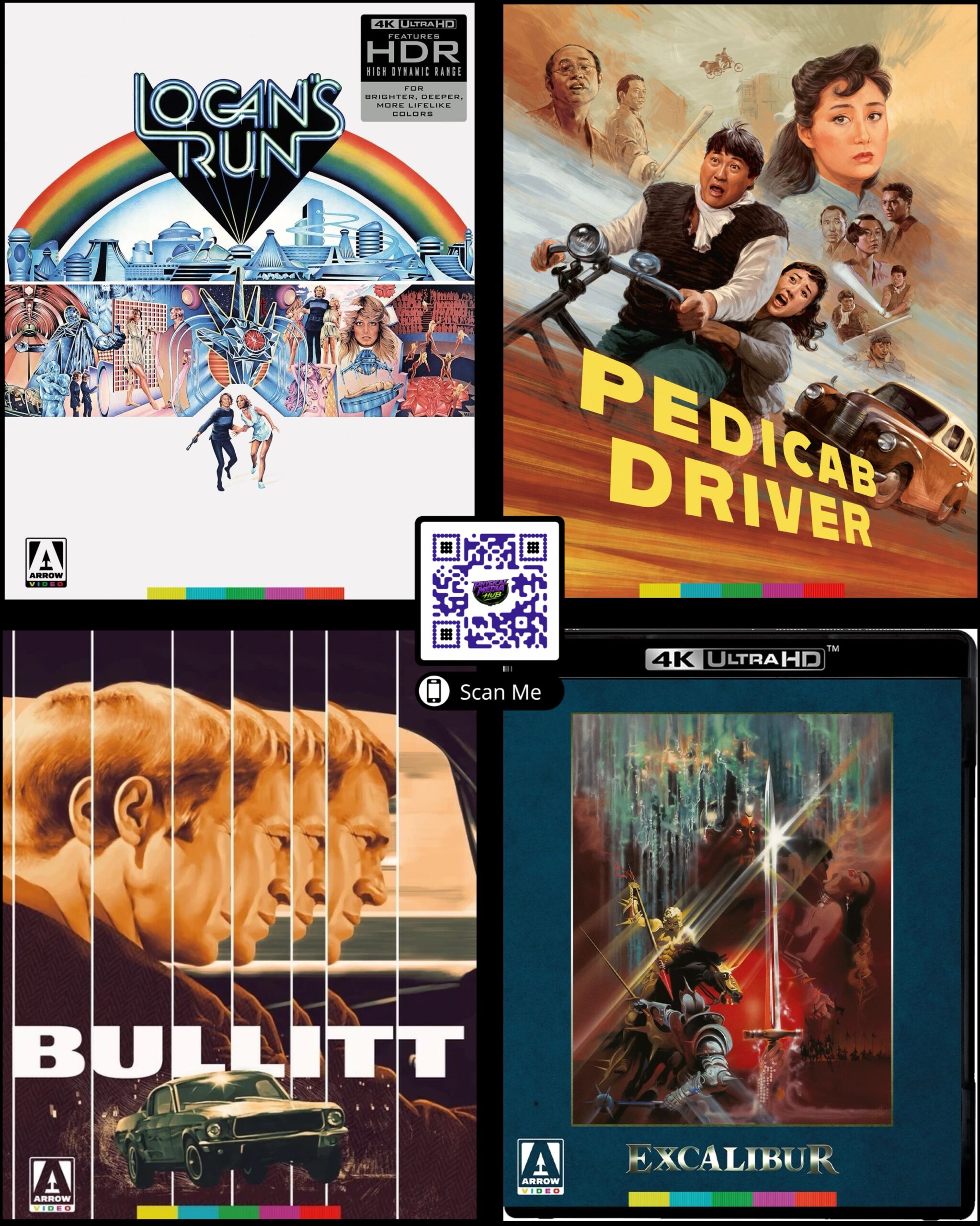 🇨🇦 Pre-Order Alert: Arrow Video Collection – Bullitt, Logan’s Run, Pedicab Driver & Excalibur